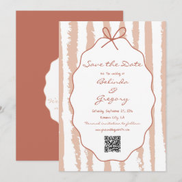 Whimsical Stripes Handwritten Painted Wedding  Spara Datumet