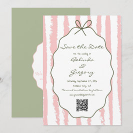Whimsical Stripes Handwritten Painted Wedding  Spara Datumet