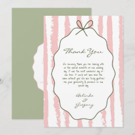 Whimsical Stripes Handwritten Painted Wedding  Tack Kort