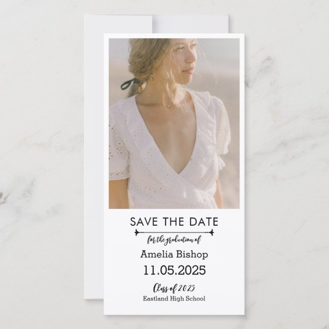 Whimsical Student Photo Save Date Spara Datumet (Framsida)