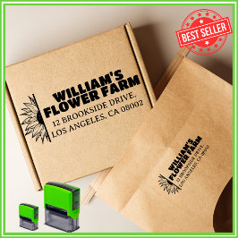 Whimsical Sunflower Farm Returadress Självfärgande Stämpel