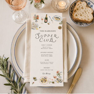 Whimsical Supper Club Middagsmeny Meny
