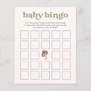 Whimsical Svamp Baby Shower Lek Bingo Grön
