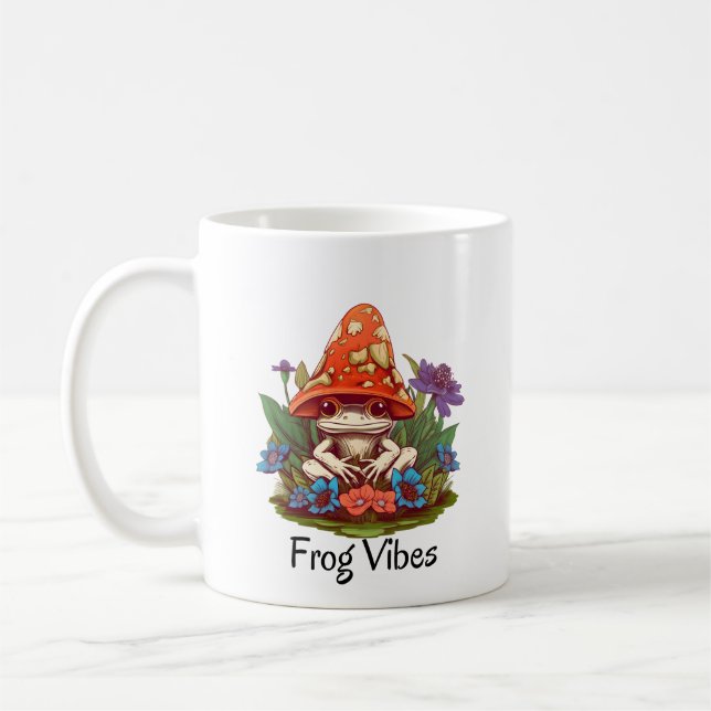 Whimsical Svamp Groda Kaffe Mugg (Vänster)