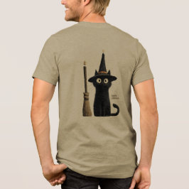 Whimsical Svart Katt God Halloween T Shirt