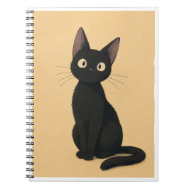 Whimsical svart katt inspirerad anteckningsbok