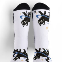Whimsical Svarta Katt Strumpor