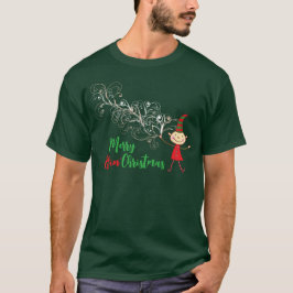 Whimsical Swirls Cute & Roligt Magic Jul Elf T Shirt
