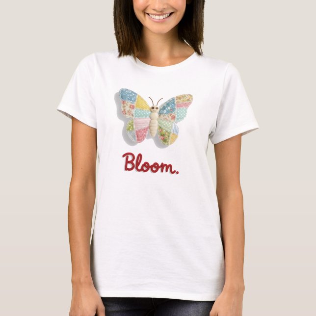 Whimsical Sydd Broderad Fjäril - Tecknad Filtaeste T Shirt (Framsida)