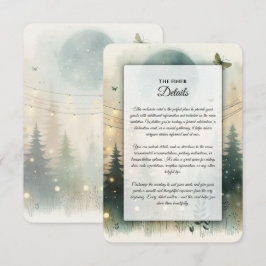 Whimsical Tallskog Änglampa Bröllop Tilläggskort
