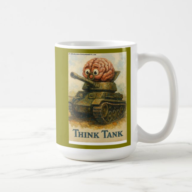 Whimsical Tanke Tank Karikatyr Design Kaffemugg (Höger)