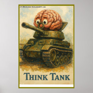 Whimsical Tanke Tank Karikatyr Design Poster