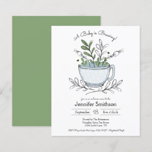 Whimsical Tea Cup Baby Shower Budget Inbjudan