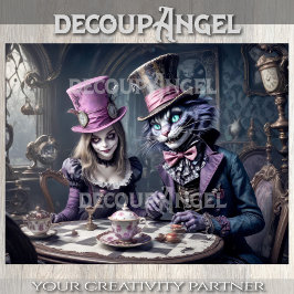 Whimsical Tea Party i Wonderland - Decoupage -