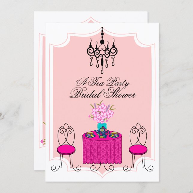 Whimsical Tea Party-inbjudan Inbjudningar (Fram/baksida)