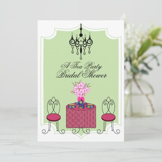 Whimsical Tea Party-inbjudan Inbjudningar (Stående Fram)