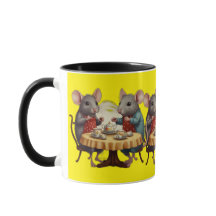 Whimsical Tea Party med Mice Illustration på Mugg