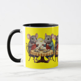 Whimsical Tea Party med Mice Illustration på Mugg