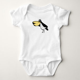 Whimsical Tecknad Pelikan Illustration Baby Bodysu T Shirt