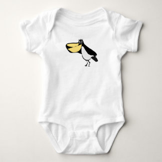 Whimsical Tecknad Pelikan Illustration Baby Bodysu T Shirt