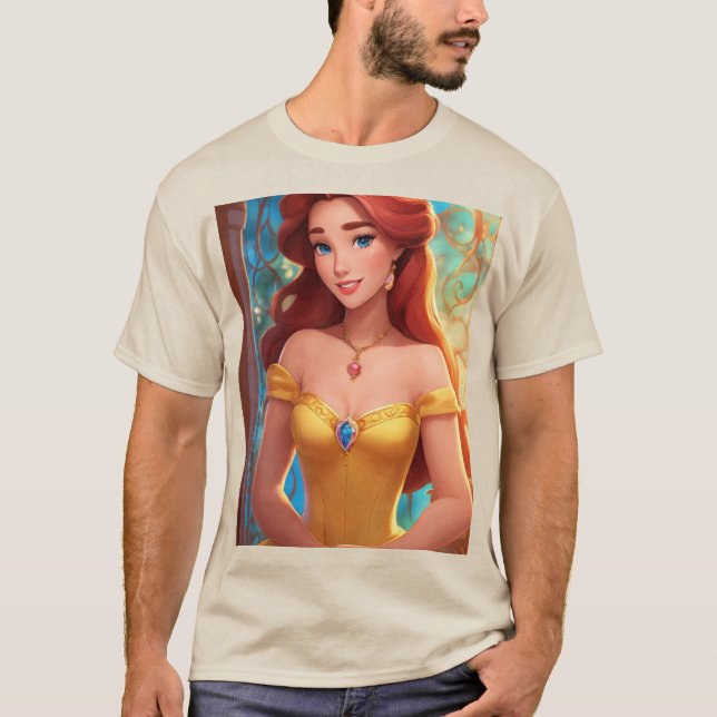 Whimsical Tecknad Princess T-Shirt Collection (Framsida)