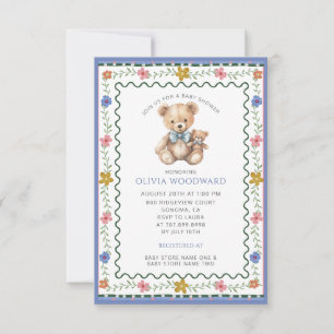 Whimsical Teddy Bear Baby Shower Inbjudningar