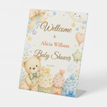 Whimsical Teddy Bear Baby Shower Välkommen