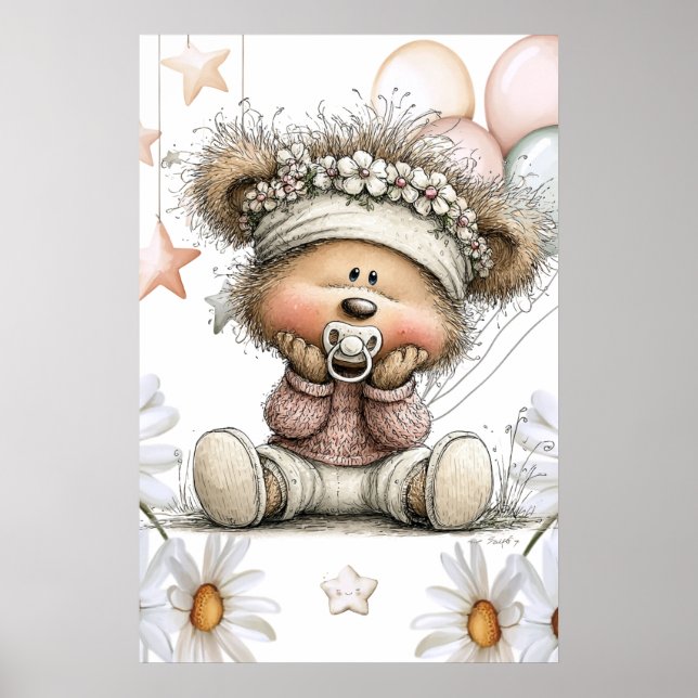 Whimsical Teddy Bear  Poster (Framsidan)