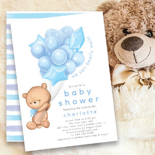Whimsical Teddy Boys Baby Shower-inbjudan Inbjudningar