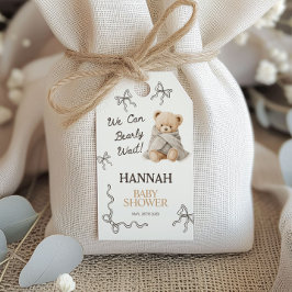 Whimsical Teddybjörn Baby Shower  Presentetikett
