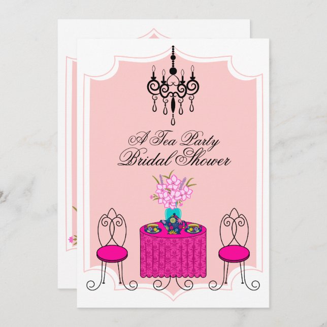 Whimsical Tekalas Inbjudningar (Fram/baksida)