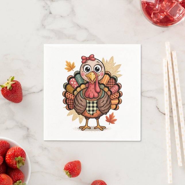 Whimsical Thanksgiving Fun Pappersservett (Insitu)