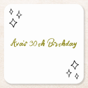 Whimsical Tini Bit Older Birthday Underlägg Papper Kvadrat