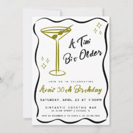 Whimsical Tini Bit Older Martini Birthday Inbjudningar