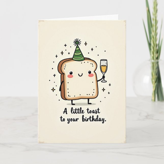 Whimsical Toast Födelsedagskort Kort (Framsida)