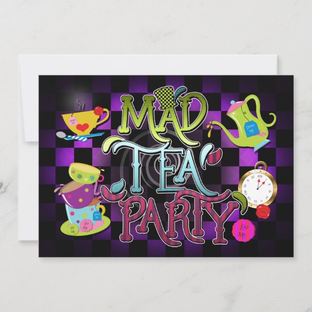 Whimsical TOKIGA TEPARTY Födelsedagsfest Inbjudan (Framsida)