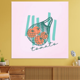 Whimsical Tomatos Italien Marknad för jordbrukare Canvastryck