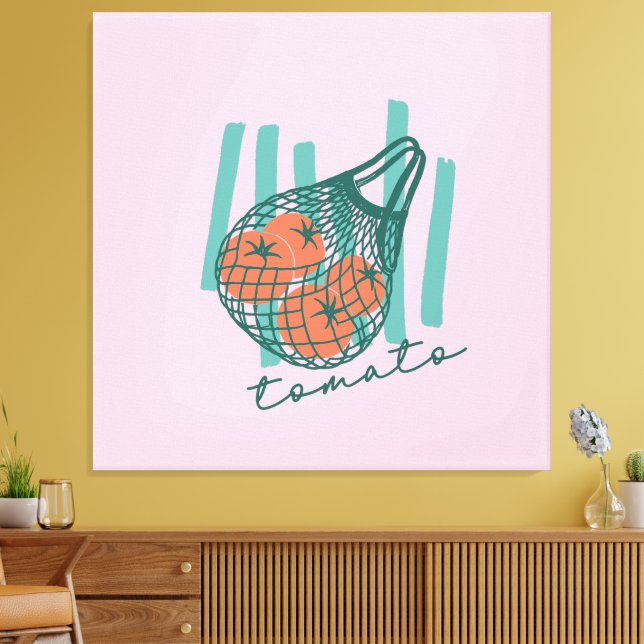 Whimsical Tomatos Italien Marknad för jordbrukare Canvastryck (Insitu (Vardagsrum))