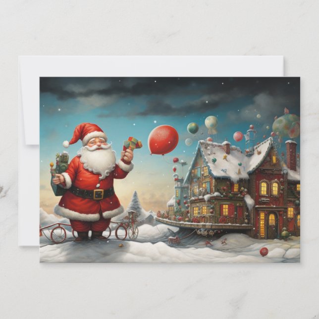 Whimsical Tomte 5 Julkort (Framsida)