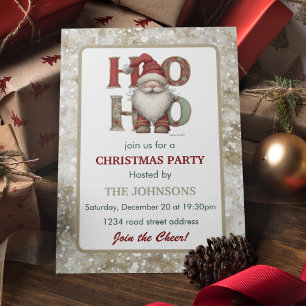 Whimsical Tomte Julfest Invitation Inbjudningar