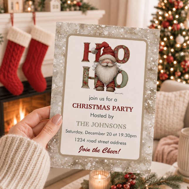 Whimsical Tomte Julfest Invitation  Inbjudningar (Skapare uppladdad)