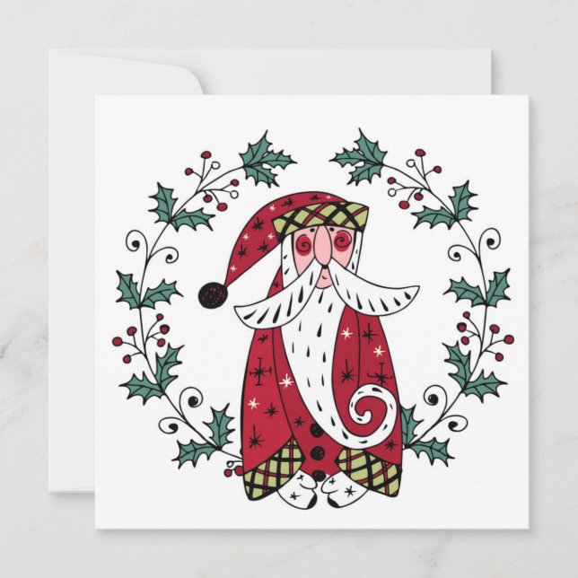 Whimsical Tomte Julkort (Framsida)