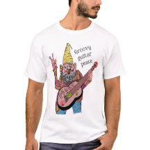 Whimsical Tomte med Fredsgitarr, Groovy 60-tals Vi