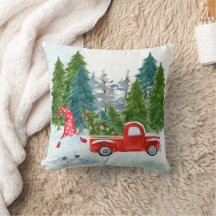 Whimsical Tomte med röd lastbil jul