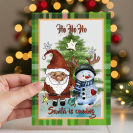 Whimsical Tomte, Ren & Tomte Rutat Julkort Helgkort