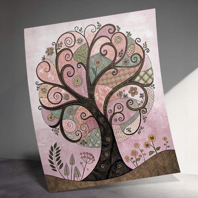 Whimsical Träd Art Print, Abstrakt Nature Poster, Poster (Skapare uppladdad)
