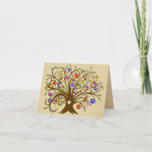 Whimsical Träd Card Tack Kort