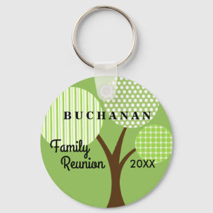 Whimsical Träd Family Reunion Dated Souvenir Gift Nyckelring
