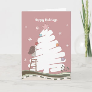 Whimsical Träd Photo Greeting Card Helgkort