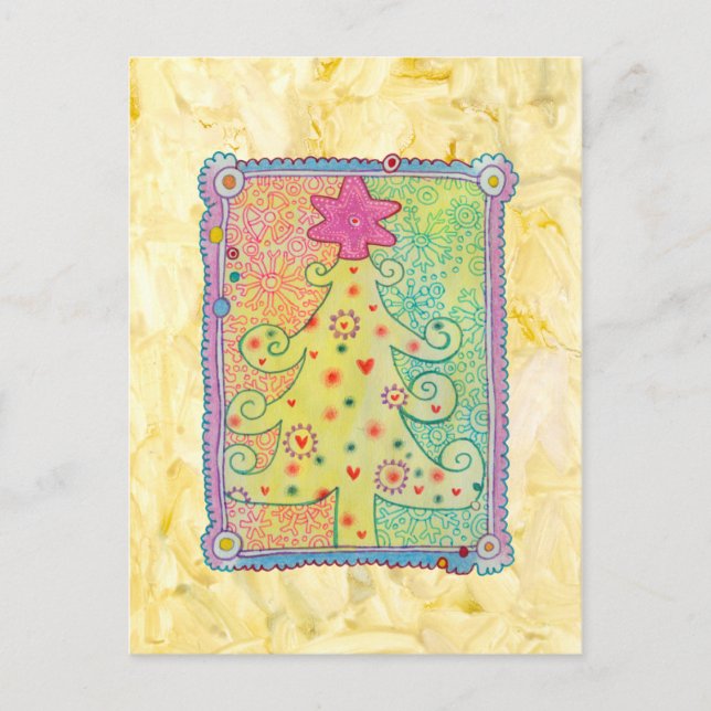 Whimsical Träd vycard Vykort (Framsida)